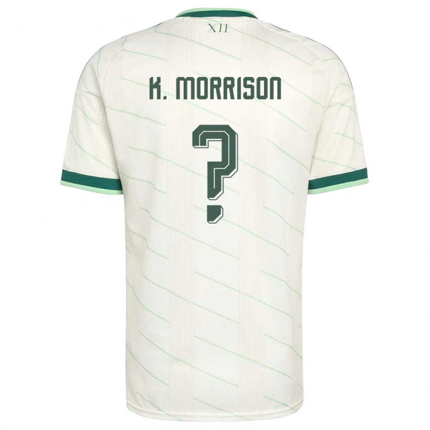 נשים צפון אירלנד קירן מוריסון #0 לבן ירוק הרחק ג'רזי 26-28 חולצה קצרה