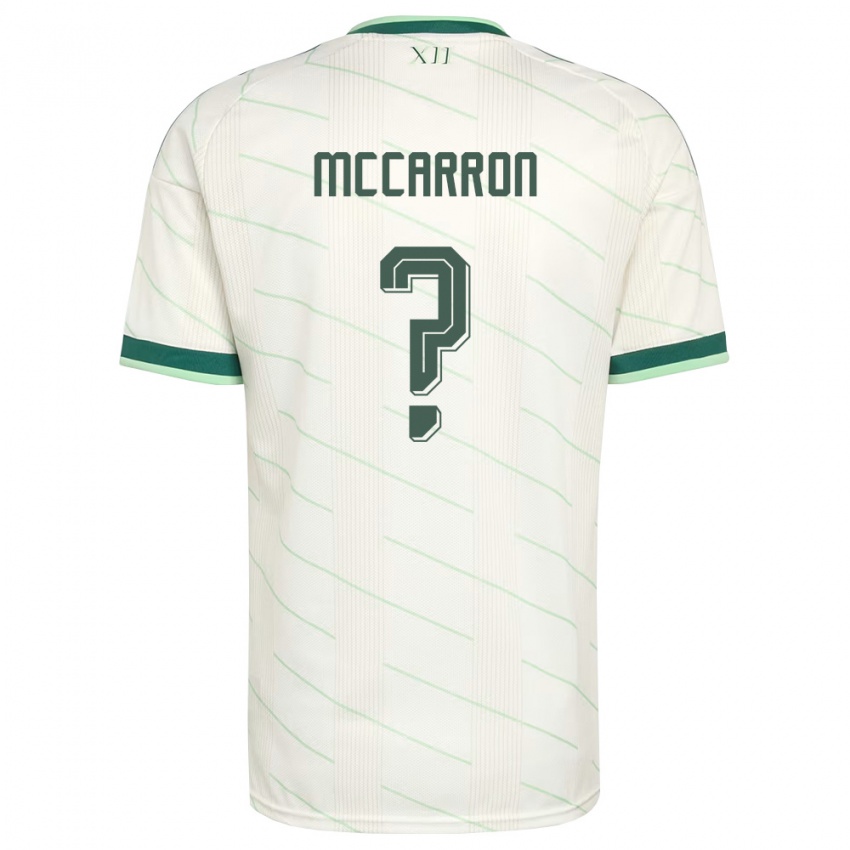 נשים צפון אירלנד Daniel Mccarron #0 לבן ירוק הרחק ג'רזי 26-28 חולצה קצרה
