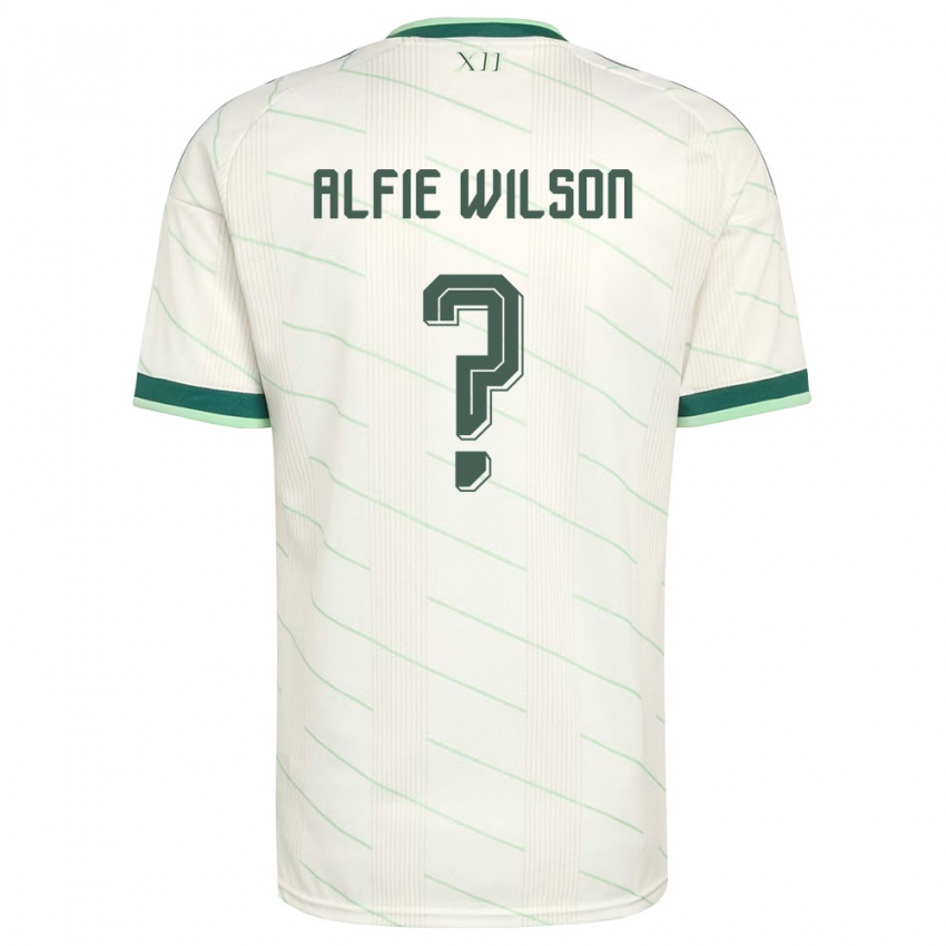 נשים צפון אירלנד Alfie Wilson #0 לבן ירוק הרחק ג'רזי 26-28 חולצה קצרה
