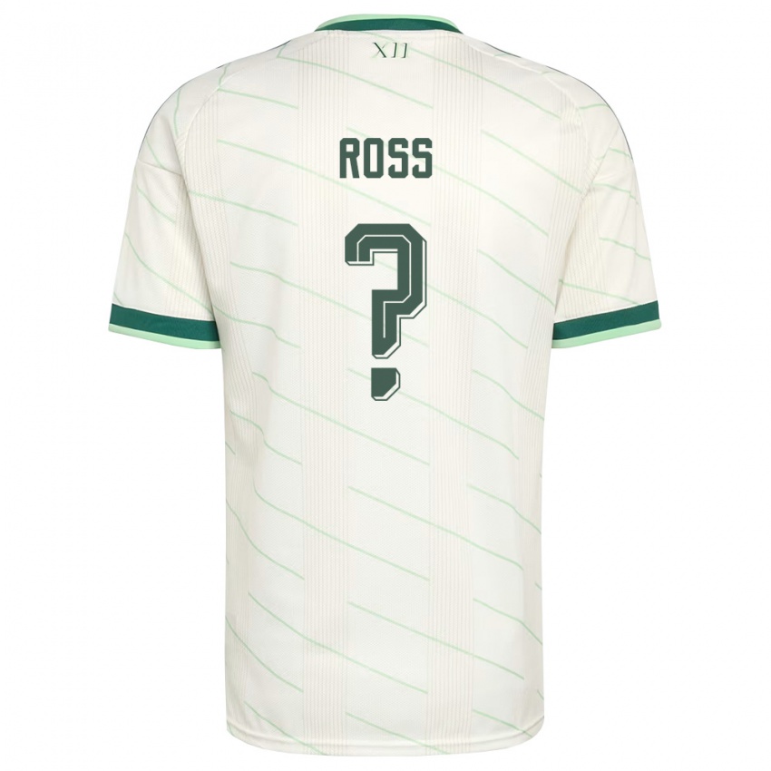נשים צפון אירלנד Finlay Ross #0 לבן ירוק הרחק ג'רזי 26-28 חולצה קצרה