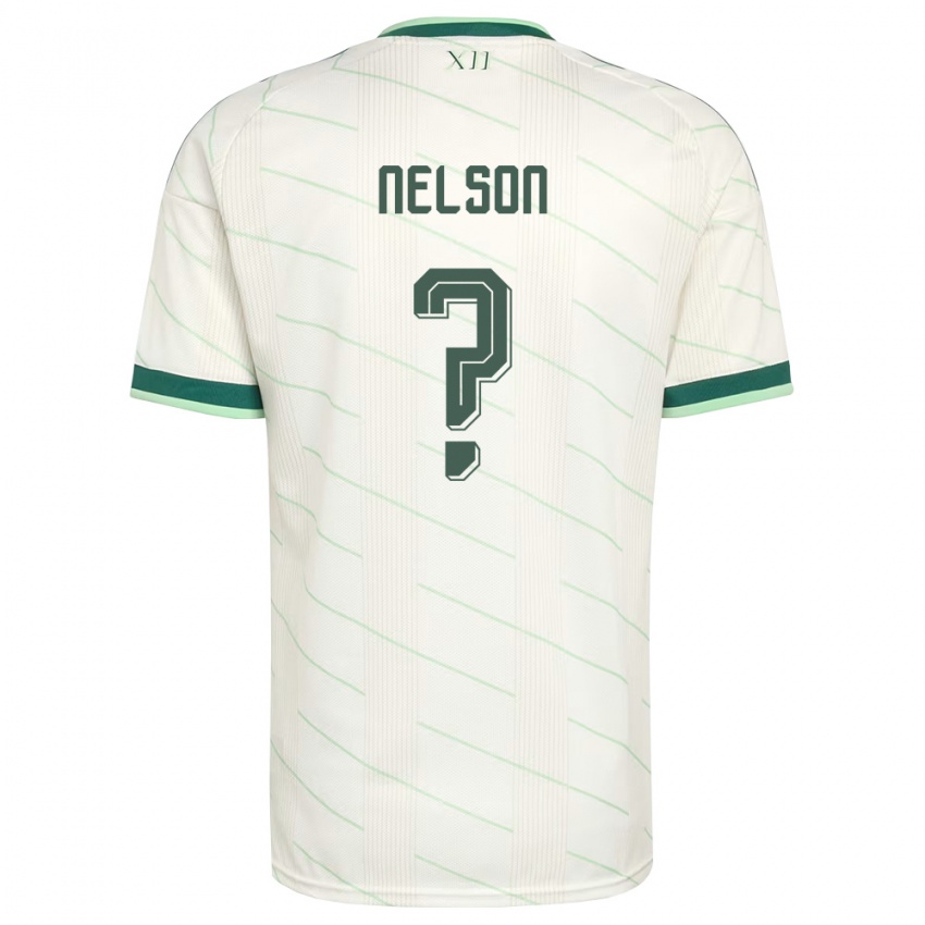 נשים צפון אירלנד Adam Nelson #0 לבן ירוק הרחק ג'רזי 26-28 חולצה קצרה