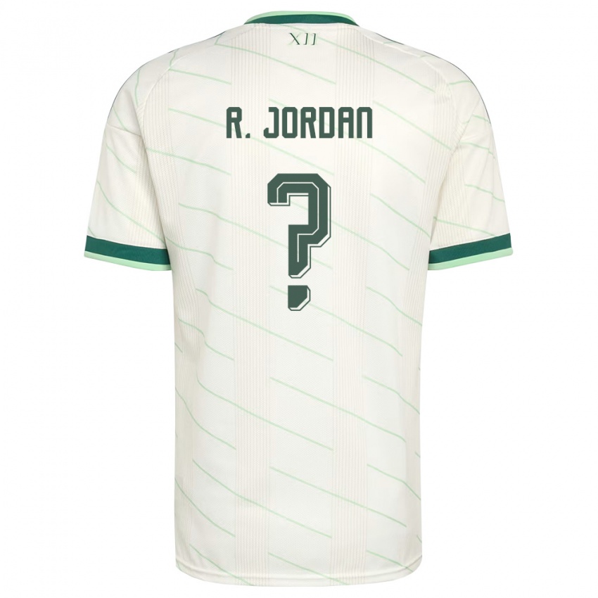 נשים צפון אירלנד ריס ג׳ורדן #0 לבן ירוק הרחק ג'רזי 26-28 חולצה קצרה