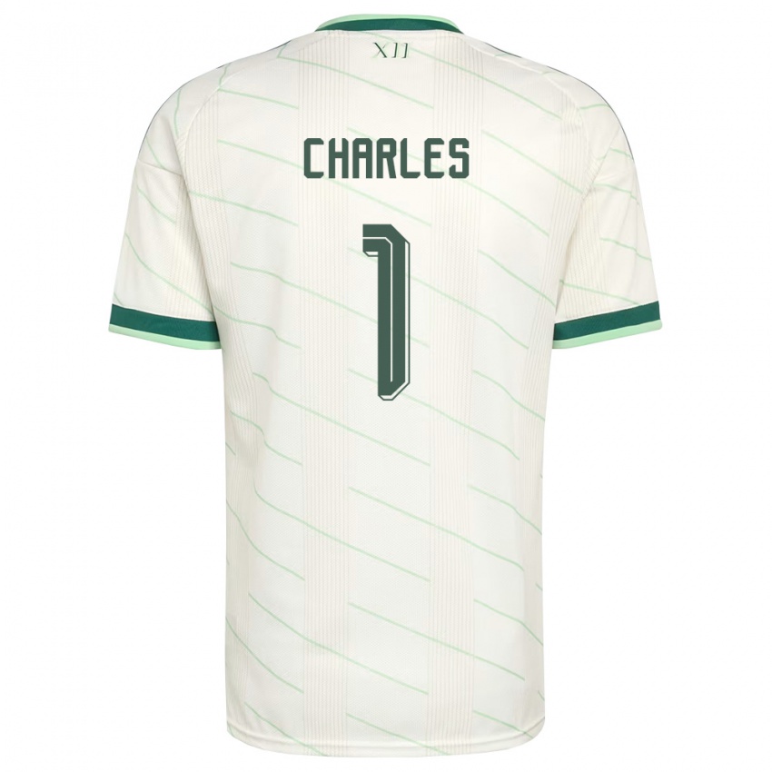 נשים צפון אירלנד פירס צ׳ארלס #1 לבן ירוק הרחק ג'רזי 26-28 חולצה קצרה