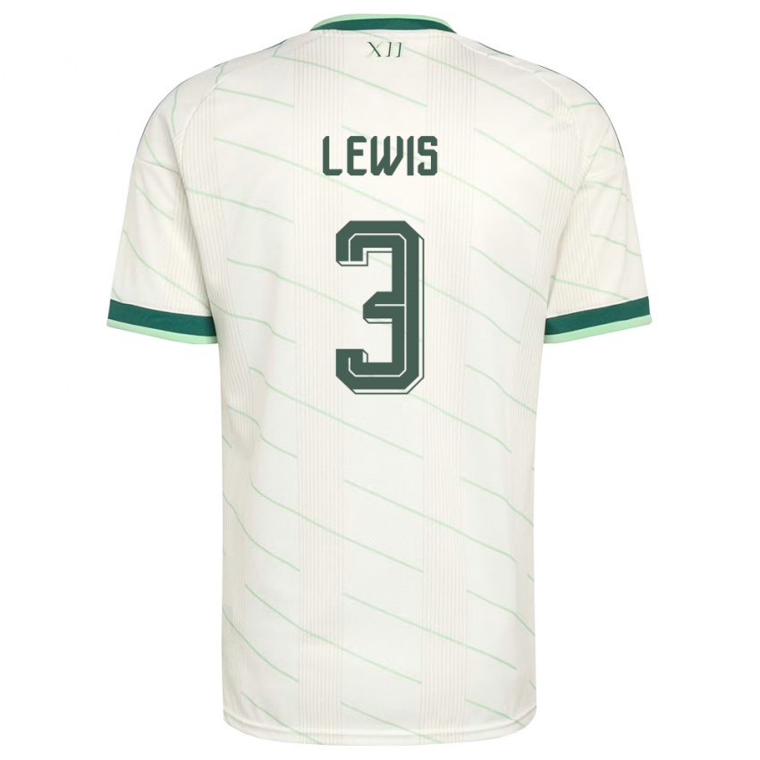 נשים צפון אירלנד ג'מאל לואיס #3 לבן ירוק הרחק ג'רזי 26-28 חולצה קצרה