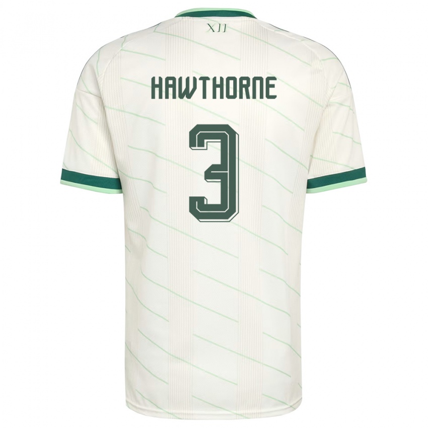 נשים צפון אירלנד קיבן הות'ורן #3 לבן ירוק הרחק ג'רזי 26-28 חולצה קצרה