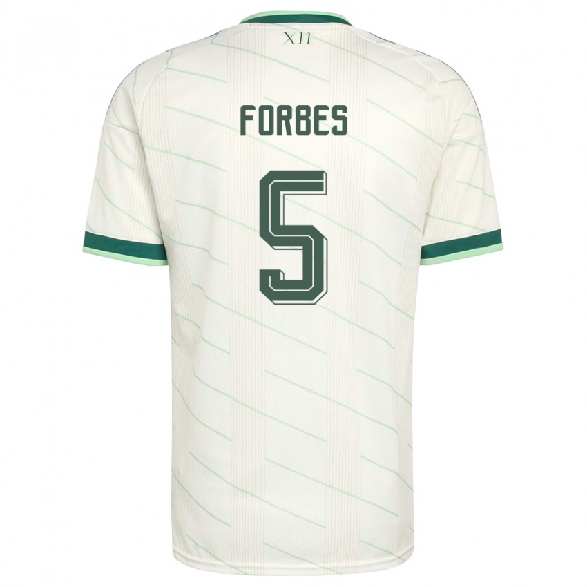 נשים צפון אירלנד מייקל פורבס #5 לבן ירוק הרחק ג'רזי 26-28 חולצה קצרה