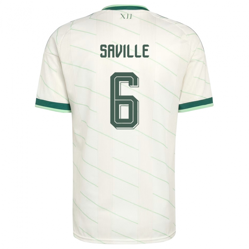 נשים צפון אירלנד ג'ורג' סאביל #6 לבן ירוק הרחק ג'רזי 26-28 חולצה קצרה