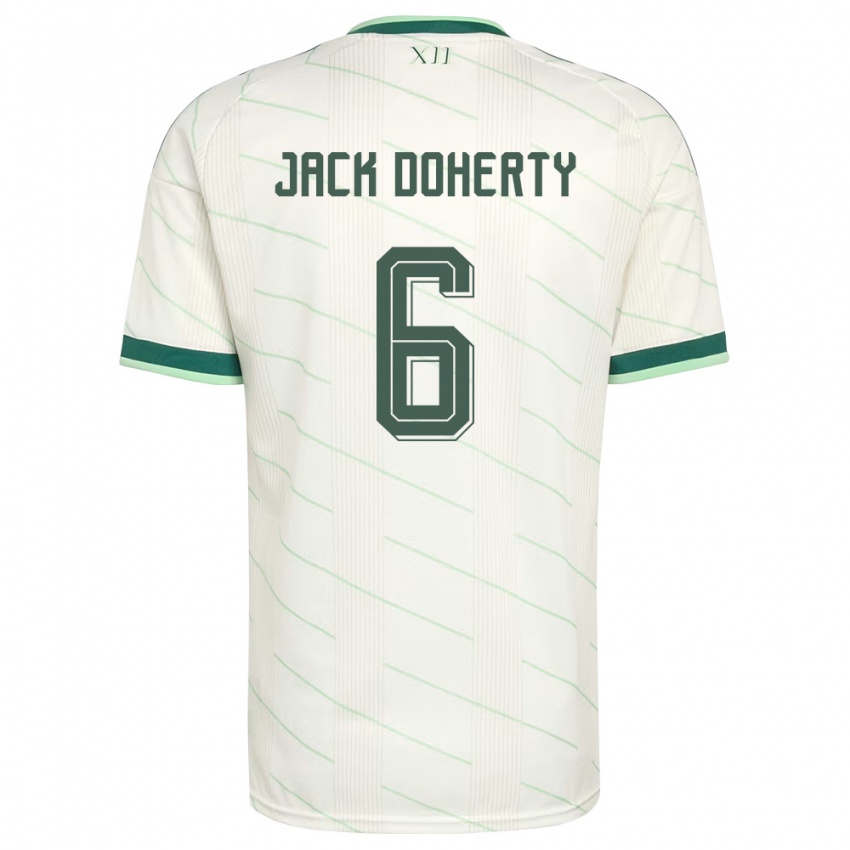 נשים צפון אירלנד ג׳ק דוהרטי #6 לבן ירוק הרחק ג'רזי 26-28 חולצה קצרה