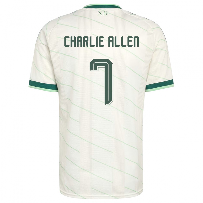 נשים צפון אירלנד צ'ארלי אלן #7 לבן ירוק הרחק ג'רזי 26-28 חולצה קצרה
