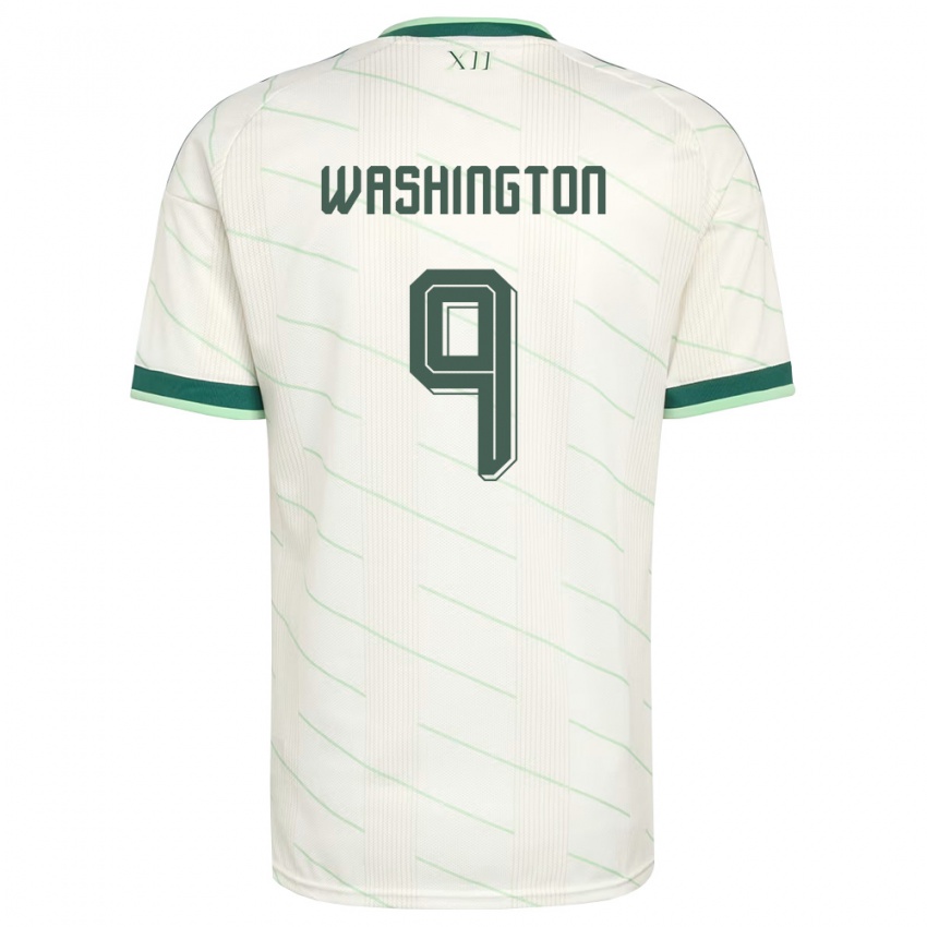 נשים צפון אירלנד קונור וושינגטון #9 לבן ירוק הרחק ג'רזי 26-28 חולצה קצרה