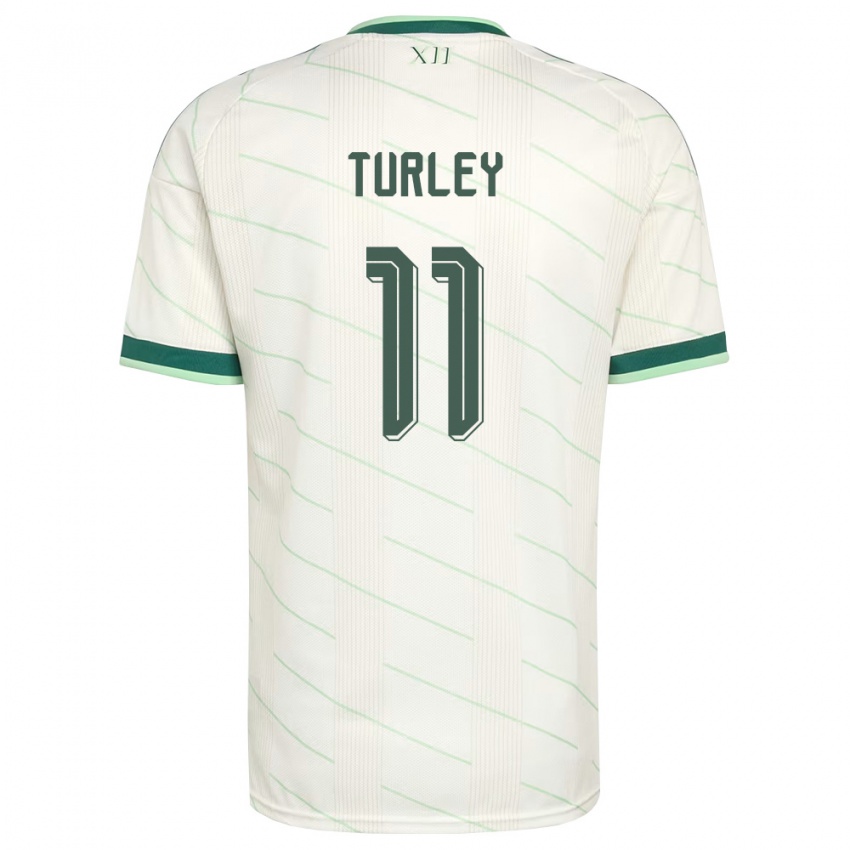 נשים צפון אירלנד פרנסיס טורלי #11 לבן ירוק הרחק ג'רזי 26-28 חולצה קצרה