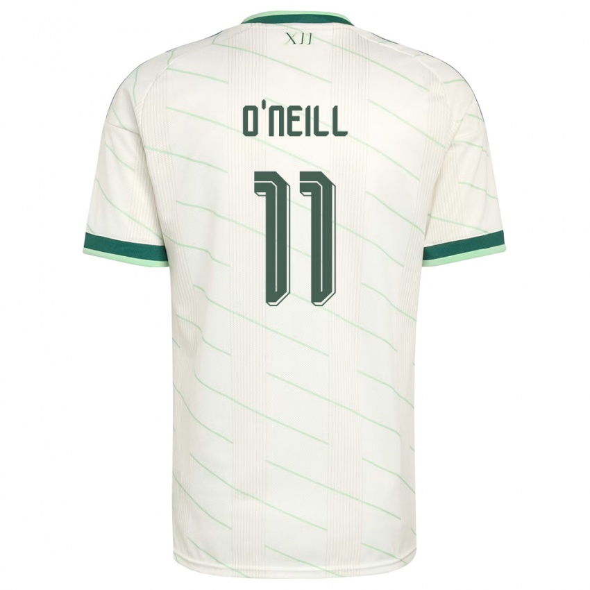 נשים צפון אירלנד מורשה אוניל #11 לבן ירוק הרחק ג'רזי 26-28 חולצה קצרה
