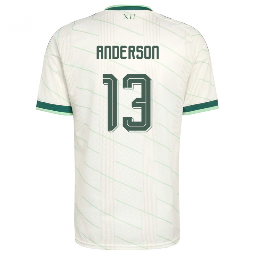 נשים צפון אירלנד קאלום אנדרסון #13 לבן ירוק הרחק ג'רזי 26-28 חולצה קצרה