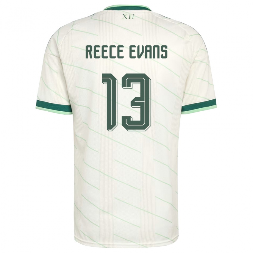 נשים צפון אירלנד ריס אוונס #13 לבן ירוק הרחק ג'רזי 26-28 חולצה קצרה