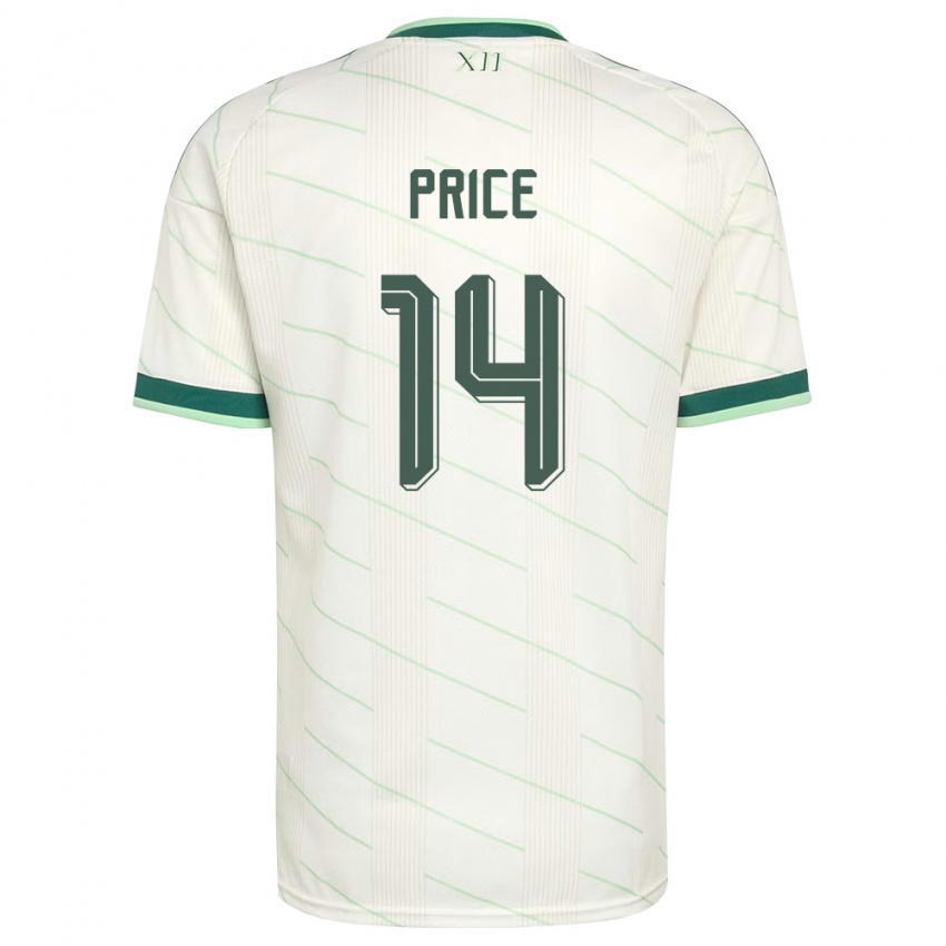 נשים צפון אירלנד אייזק פרייס #14 לבן ירוק הרחק ג'רזי 26-28 חולצה קצרה