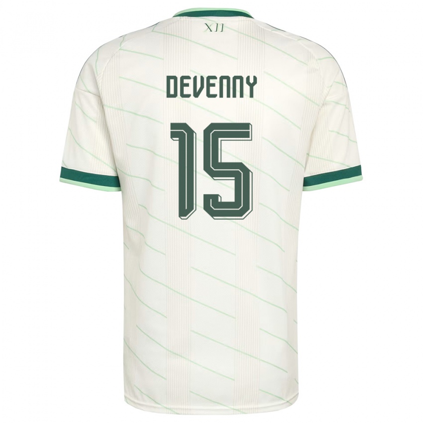 נשים צפון אירלנד ג'סטין דבני #15 לבן ירוק הרחק ג'רזי 26-28 חולצה קצרה