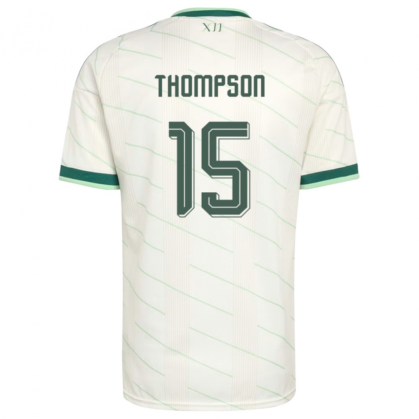 נשים צפון אירלנד ג'ורדן תומפסון #15 לבן ירוק הרחק ג'רזי 26-28 חולצה קצרה
