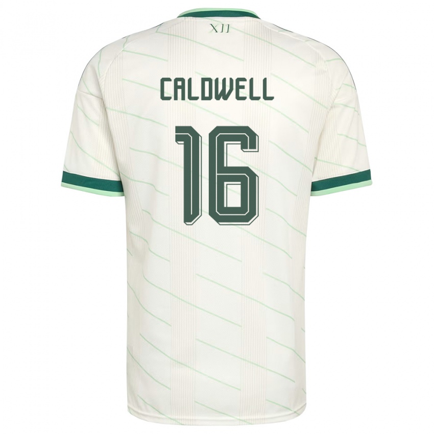 נשים צפון אירלנד נדן קולדוול #16 לבן ירוק הרחק ג'רזי 26-28 חולצה קצרה