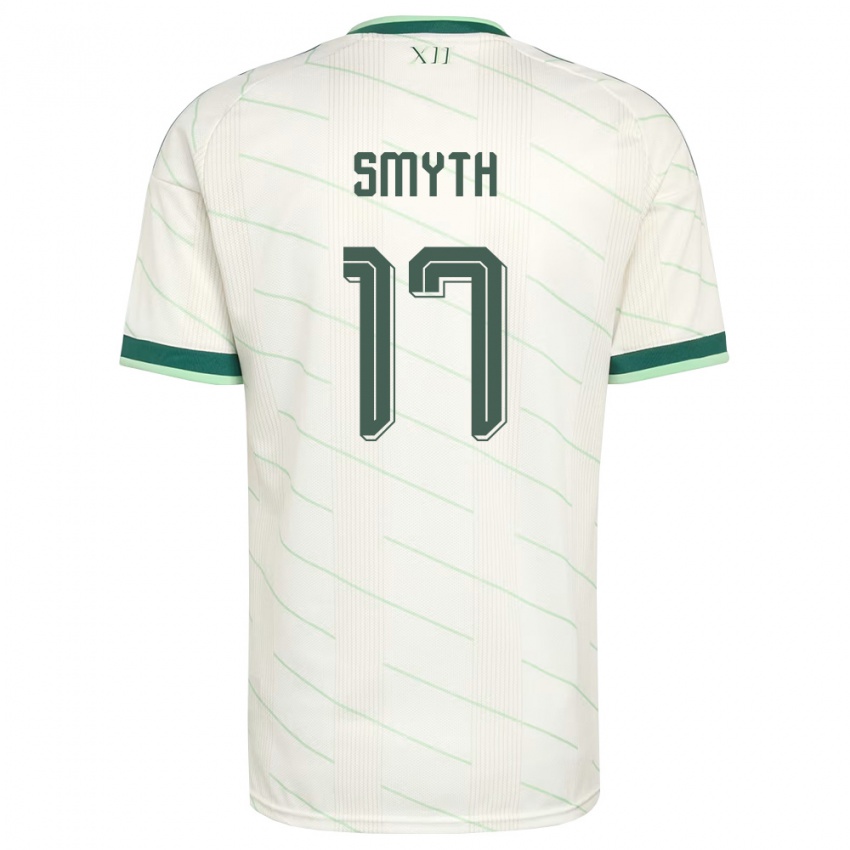 נשים צפון אירלנד Casey Smyth #17 לבן ירוק הרחק ג'רזי 26-28 חולצה קצרה