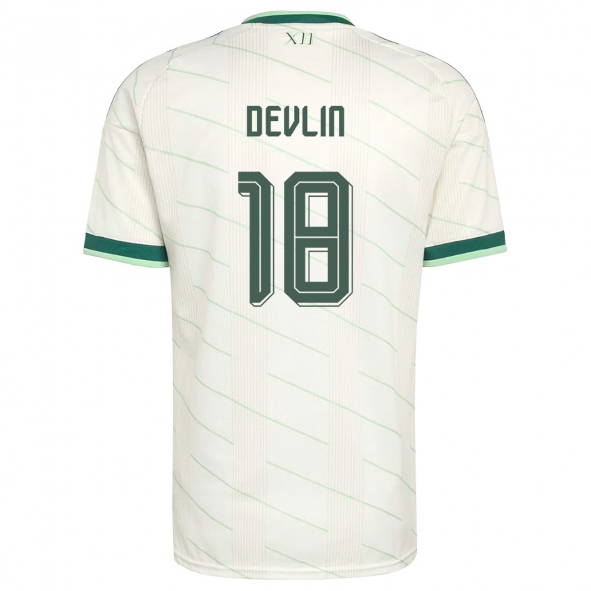 נשים צפון אירלנד טרי דוולין #18 לבן ירוק הרחק ג'רזי 26-28 חולצה קצרה