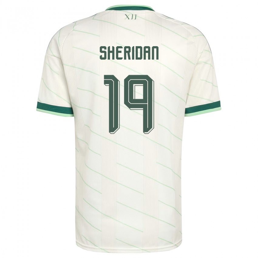נשים צפון אירלנד Joe Sheridan #19 לבן ירוק הרחק ג'רזי 26-28 חולצה קצרה