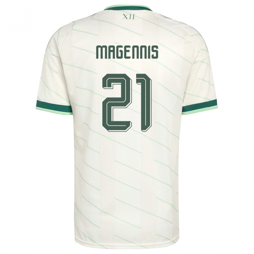 נשים צפון אירלנד ג'וש מאגניס #21 לבן ירוק הרחק ג'רזי 26-28 חולצה קצרה