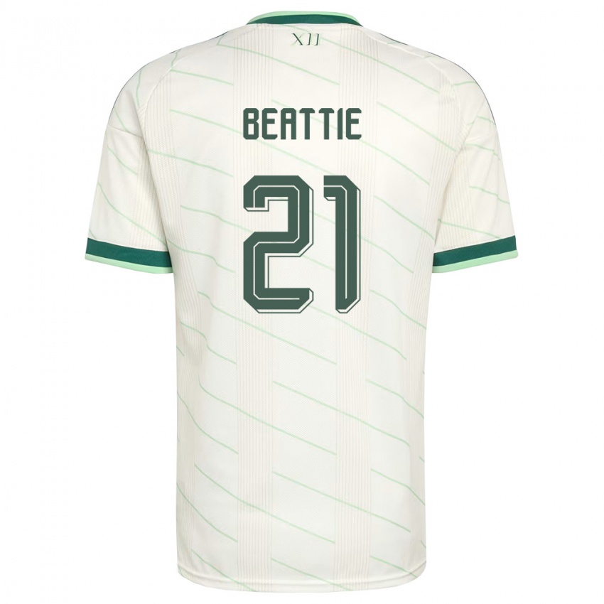 נשים צפון אירלנד קרי ביטי #21 לבן ירוק הרחק ג'רזי 26-28 חולצה קצרה