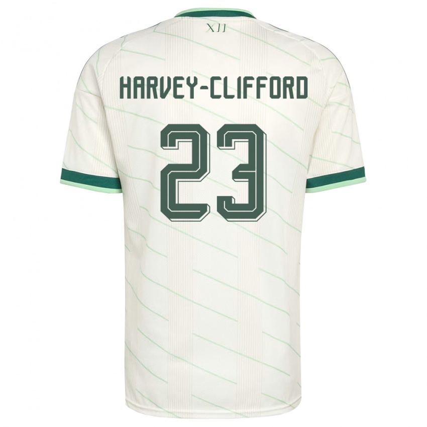 נשים צפון אירלנד מאדי הארווי-קליפורד #23 לבן ירוק הרחק ג'רזי 26-28 חולצה קצרה