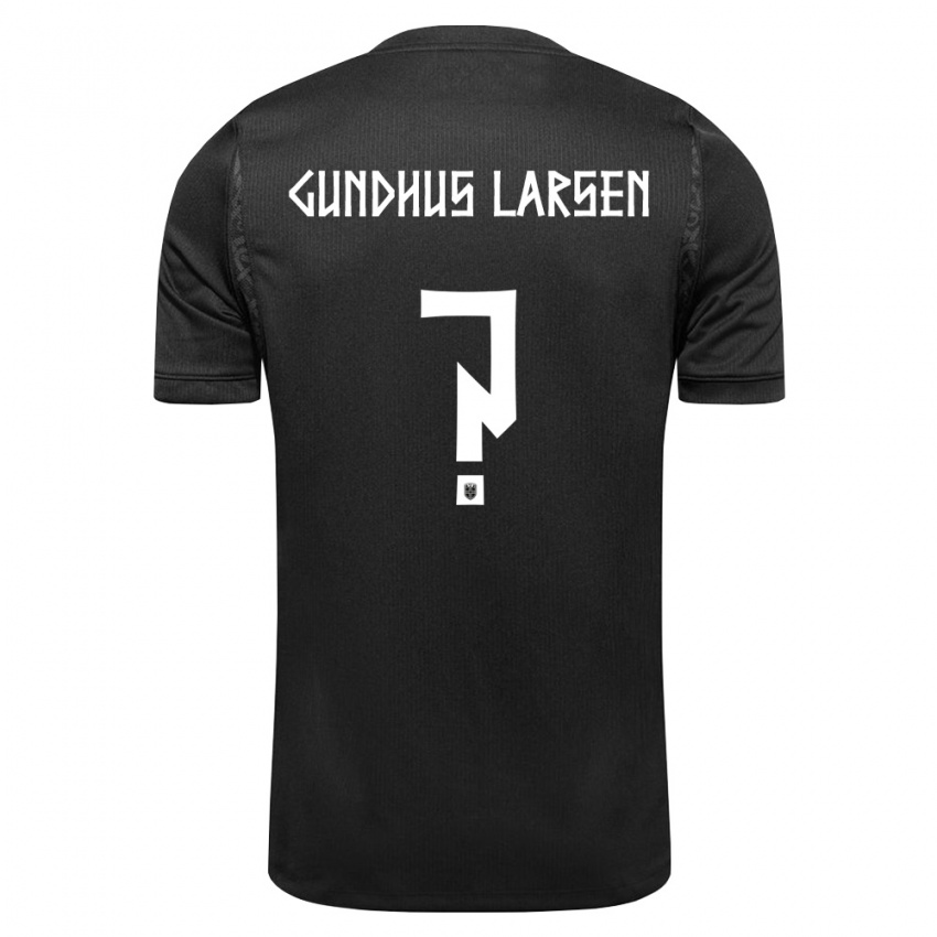 נשים נורבגיה Andreas Gundhus Larsen #0 שחור הרחק ג'רזי 26-28 חולצה קצרה