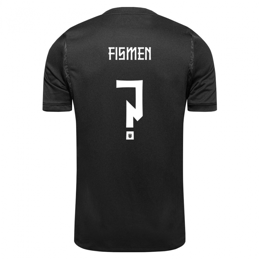 נשים נורבגיה Malte Fismen #0 שחור הרחק ג'רזי 26-28 חולצה קצרה