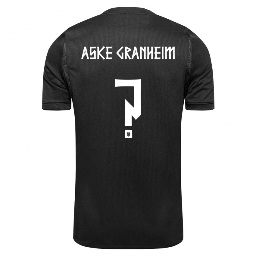 נשים נורבגיה Sander Aske Granheim #0 שחור הרחק ג'רזי 26-28 חולצה קצרה