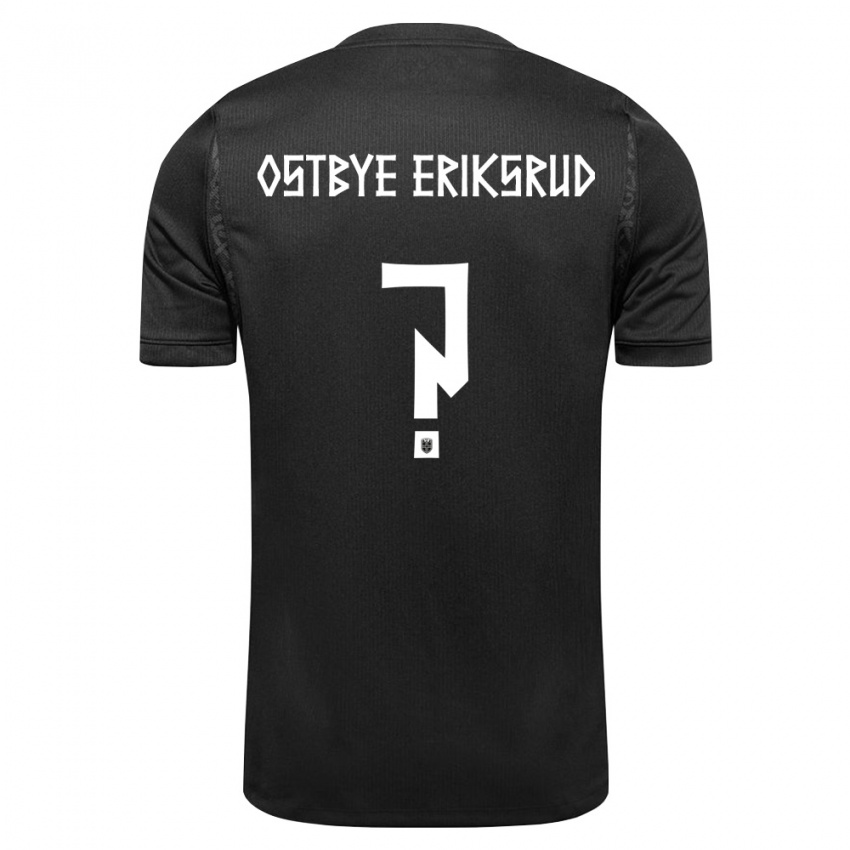 נשים נורבגיה Marius Østbye Eriksrud #0 שחור הרחק ג'רזי 26-28 חולצה קצרה