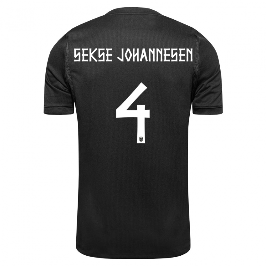 נשים נורבגיה Mats Sekse Johannesen #4 שחור הרחק ג'רזי 26-28 חולצה קצרה