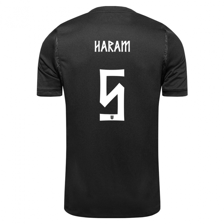 נשים נורבגיה Simen Haram #5 שחור הרחק ג'רזי 26-28 חולצה קצרה