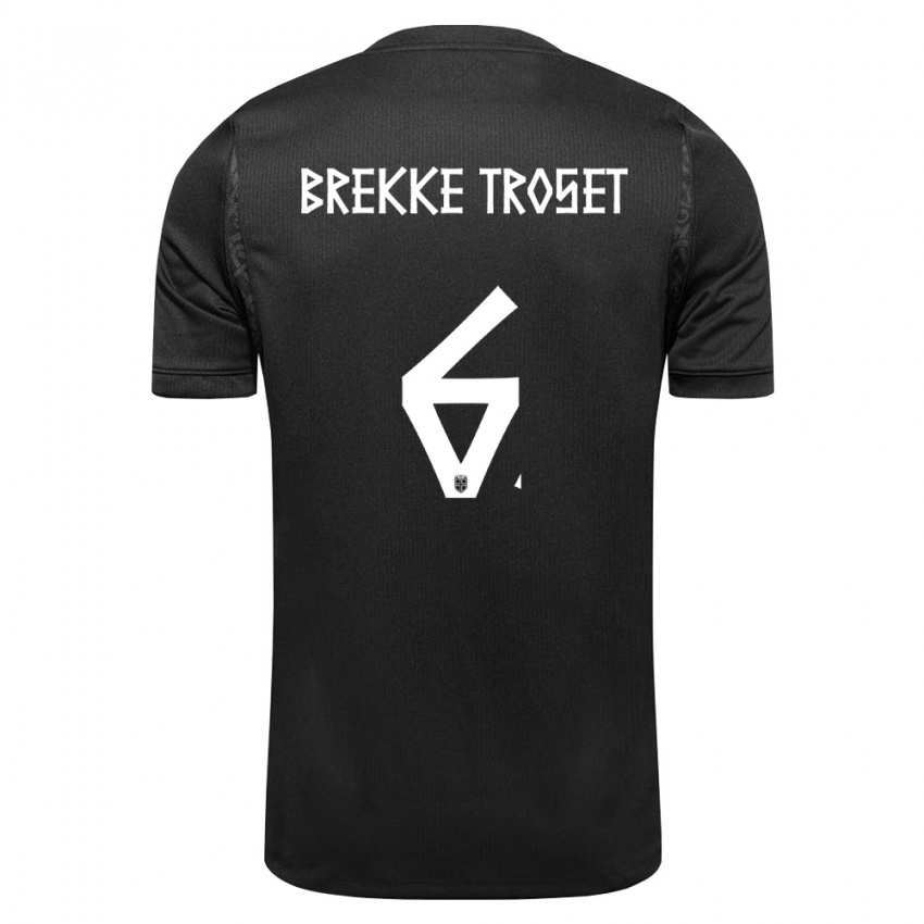 נשים נורבגיה Henry Brekke Troset #6 שחור הרחק ג'רזי 26-28 חולצה קצרה