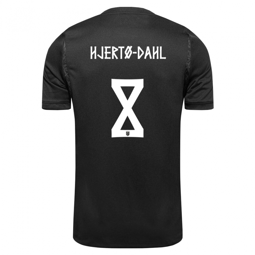נשים נורבגיה Jens Hjertø-Dahl #8 שחור הרחק ג'רזי 26-28 חולצה קצרה