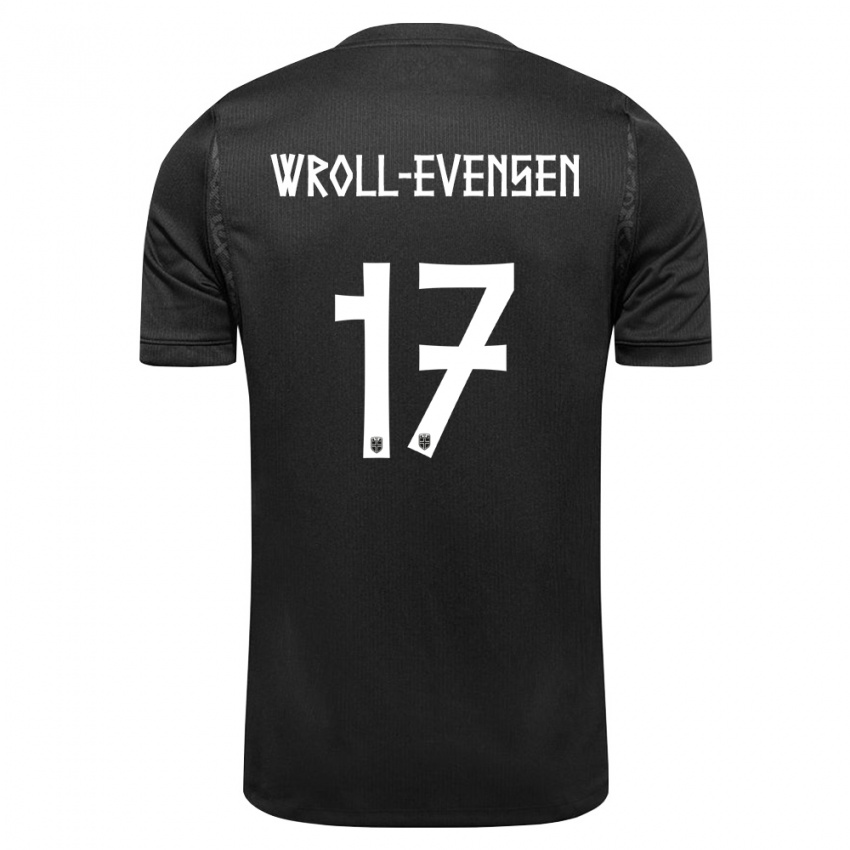 נשים נורבגיה Henrik Wroll-Evensen #17 שחור הרחק ג'רזי 26-28 חולצה קצרה