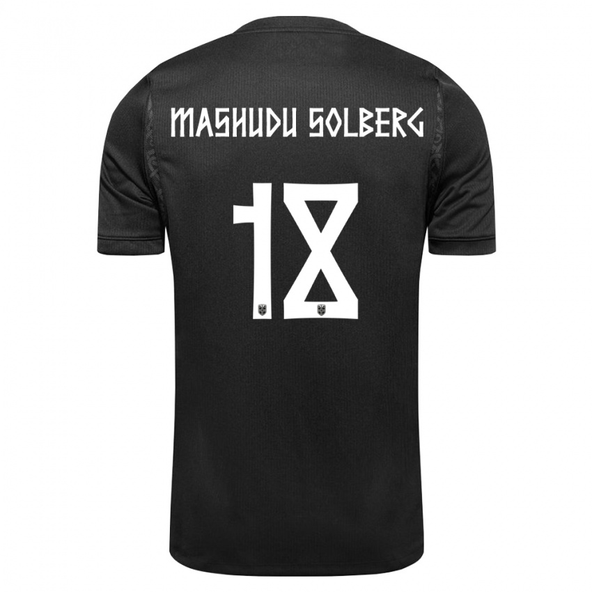 נשים נורבגיה Mathias Mashudu Solberg #18 שחור הרחק ג'רזי 26-28 חולצה קצרה