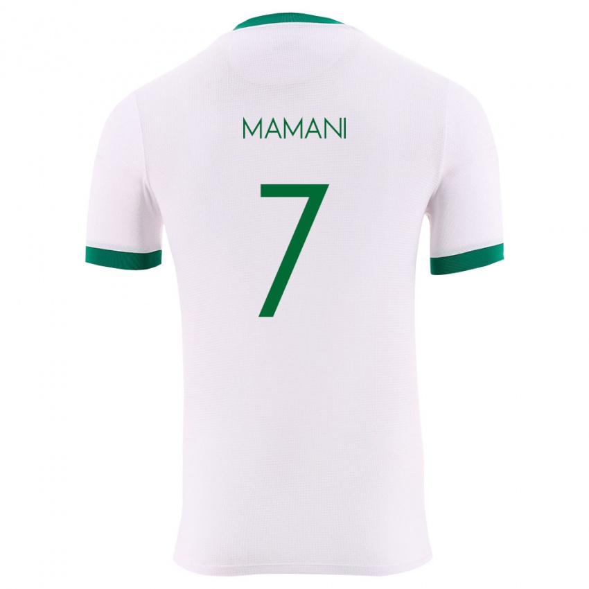 נשים בוליביה Braian Mamani #7 לבן ירוק אדום הרחק ג'רזי 26-28 חולצה קצרה