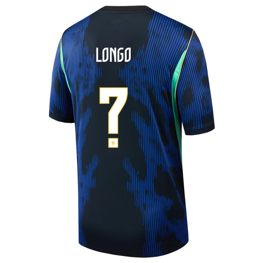 נשים ברזיל Felipe Longo #0 כחול כהה צהוב הרחק ג'רזי 26-28 חולצה קצרה