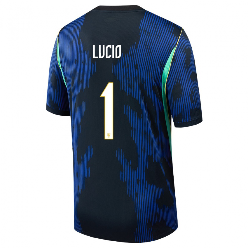 נשים ברזיל João Lucio #1 כחול כהה צהוב הרחק ג'רזי 26-28 חולצה קצרה