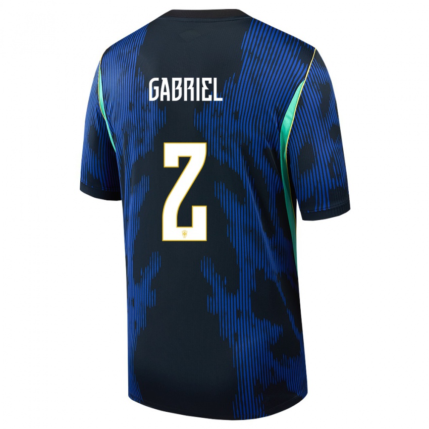 נשים ברזיל ויקטור גבריאל #2 כחול כהה צהוב הרחק ג'רזי 26-28 חולצה קצרה