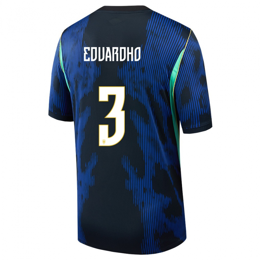 נשים ברזיל אדוארדו #3 כחול כהה צהוב הרחק ג'רזי 26-28 חולצה קצרה