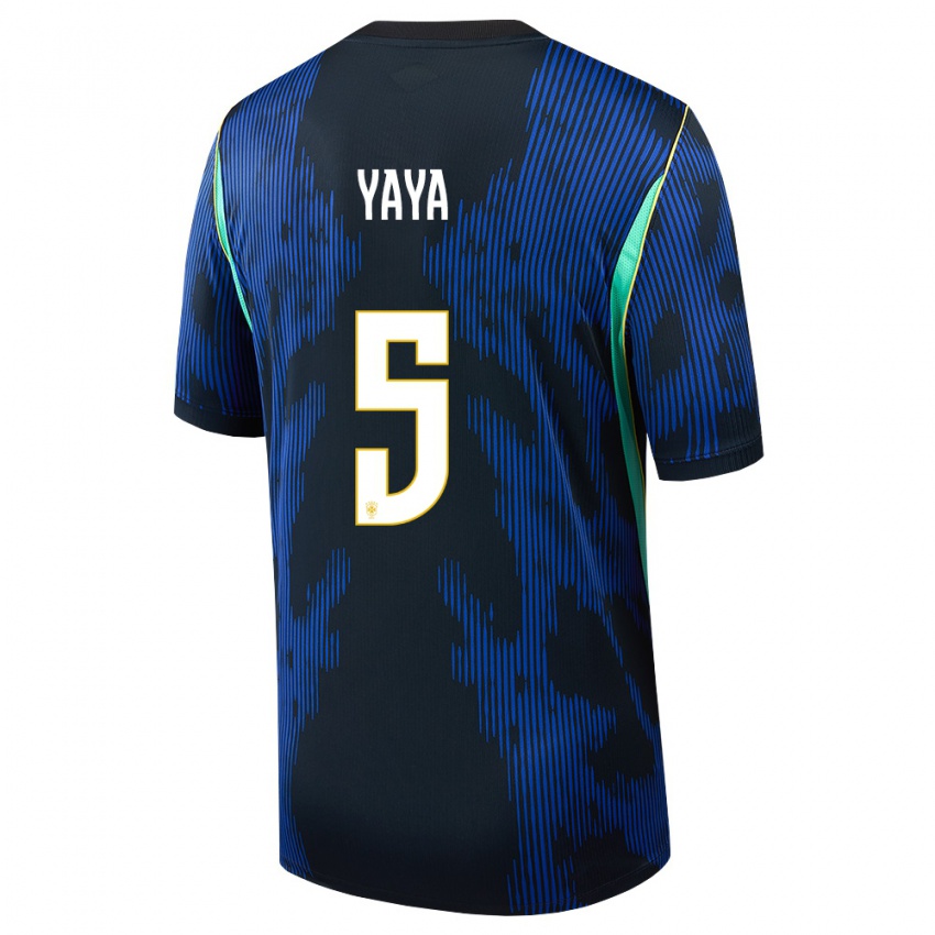 נשים ברזיל יאיא #5 כחול כהה צהוב הרחק ג'רזי 26-28 חולצה קצרה