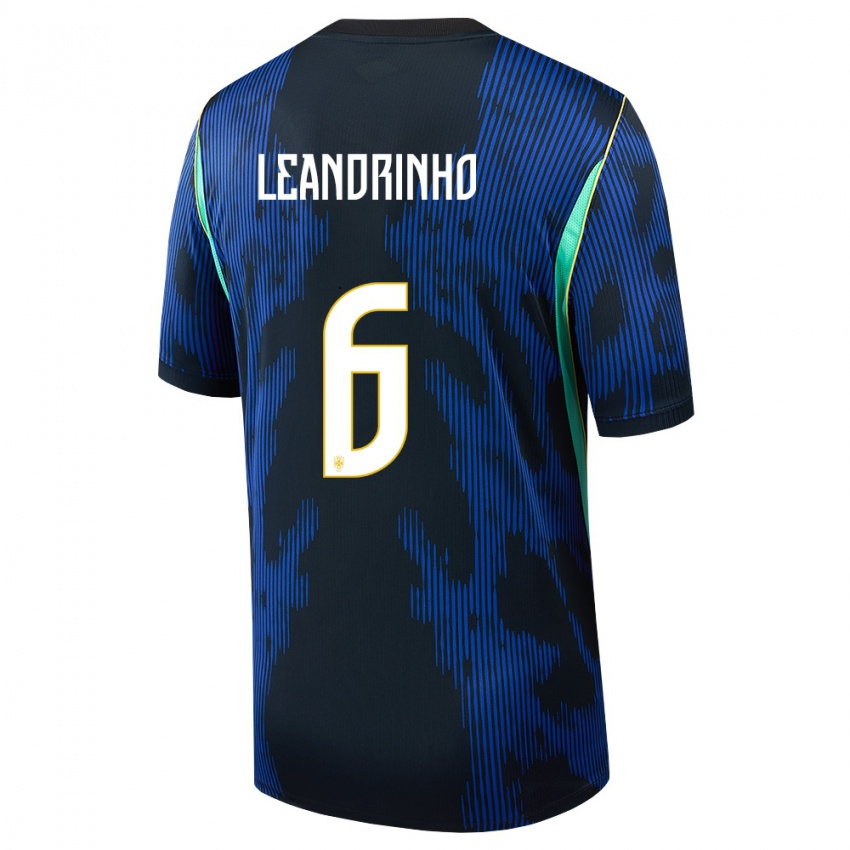 נשים ברזיל ליאנדריניו #6 כחול כהה צהוב הרחק ג'רזי 26-28 חולצה קצרה