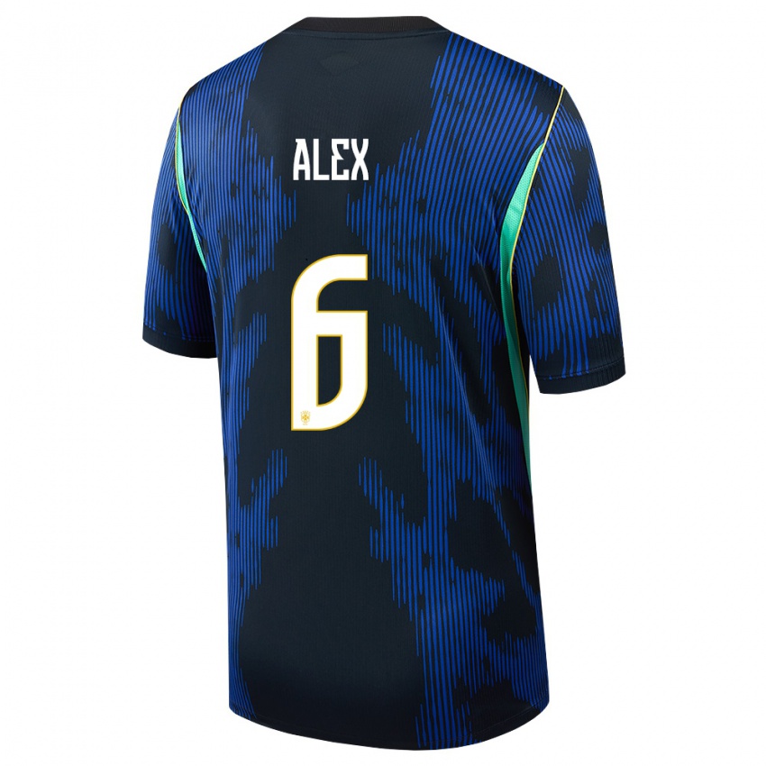 נשים ברזיל Alex #6 כחול כהה צהוב הרחק ג'רזי 26-28 חולצה קצרה