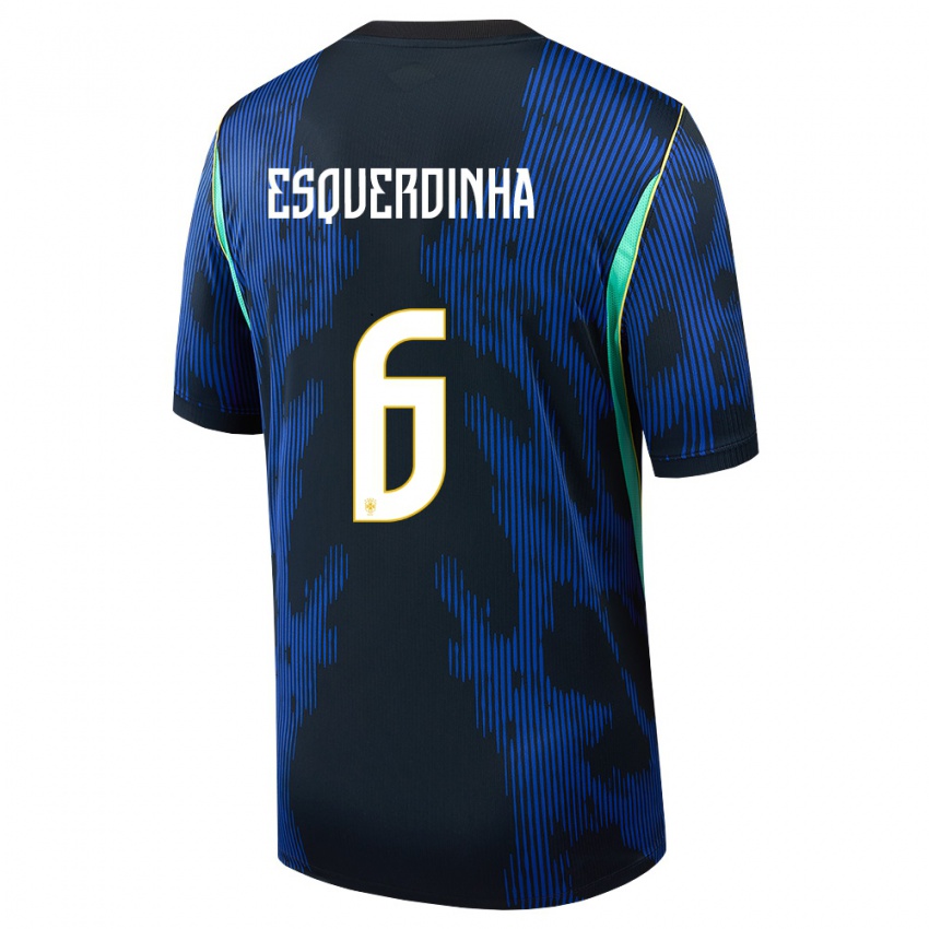 נשים ברזיל אסקורדינה #6 כחול כהה צהוב הרחק ג'רזי 26-28 חולצה קצרה