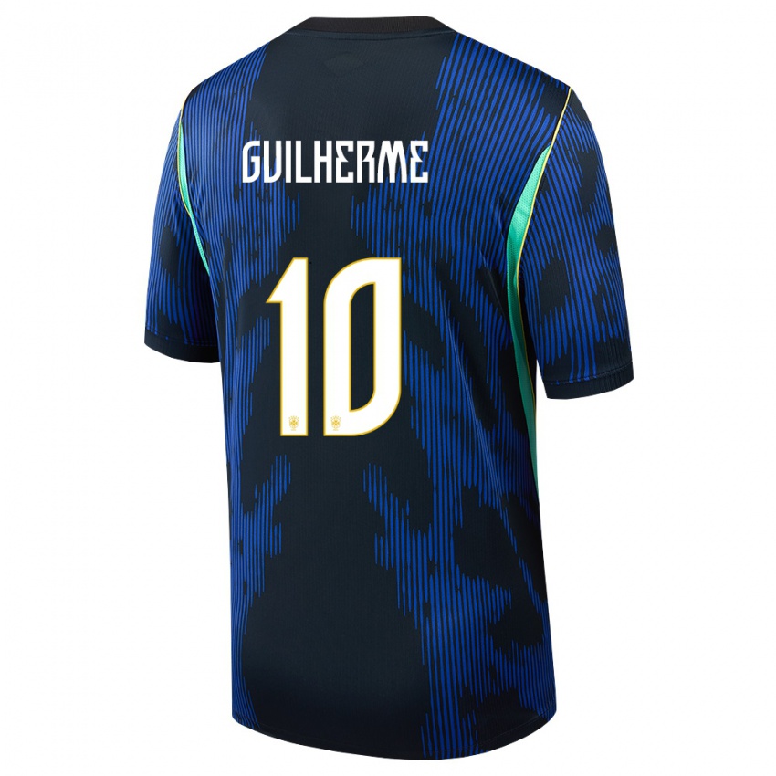 נשים ברזיל לואיס גילהרמה #10 כחול כהה צהוב הרחק ג'רזי 26-28 חולצה קצרה