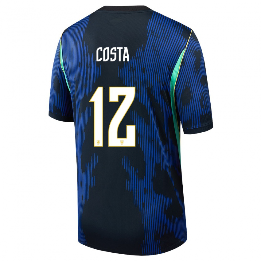 נשים ברזיל Otávio Costa #12 כחול כהה צהוב הרחק ג'רזי 26-28 חולצה קצרה