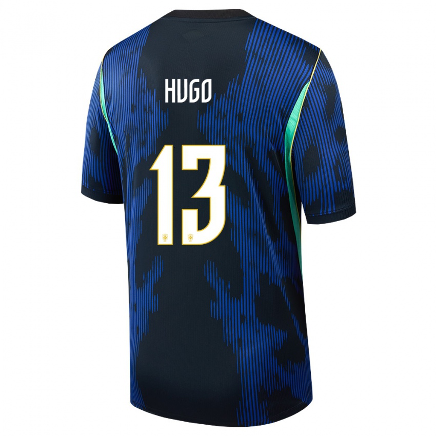 נשים ברזיל Vitor Hugo #13 כחול כהה צהוב הרחק ג'רזי 26-28 חולצה קצרה